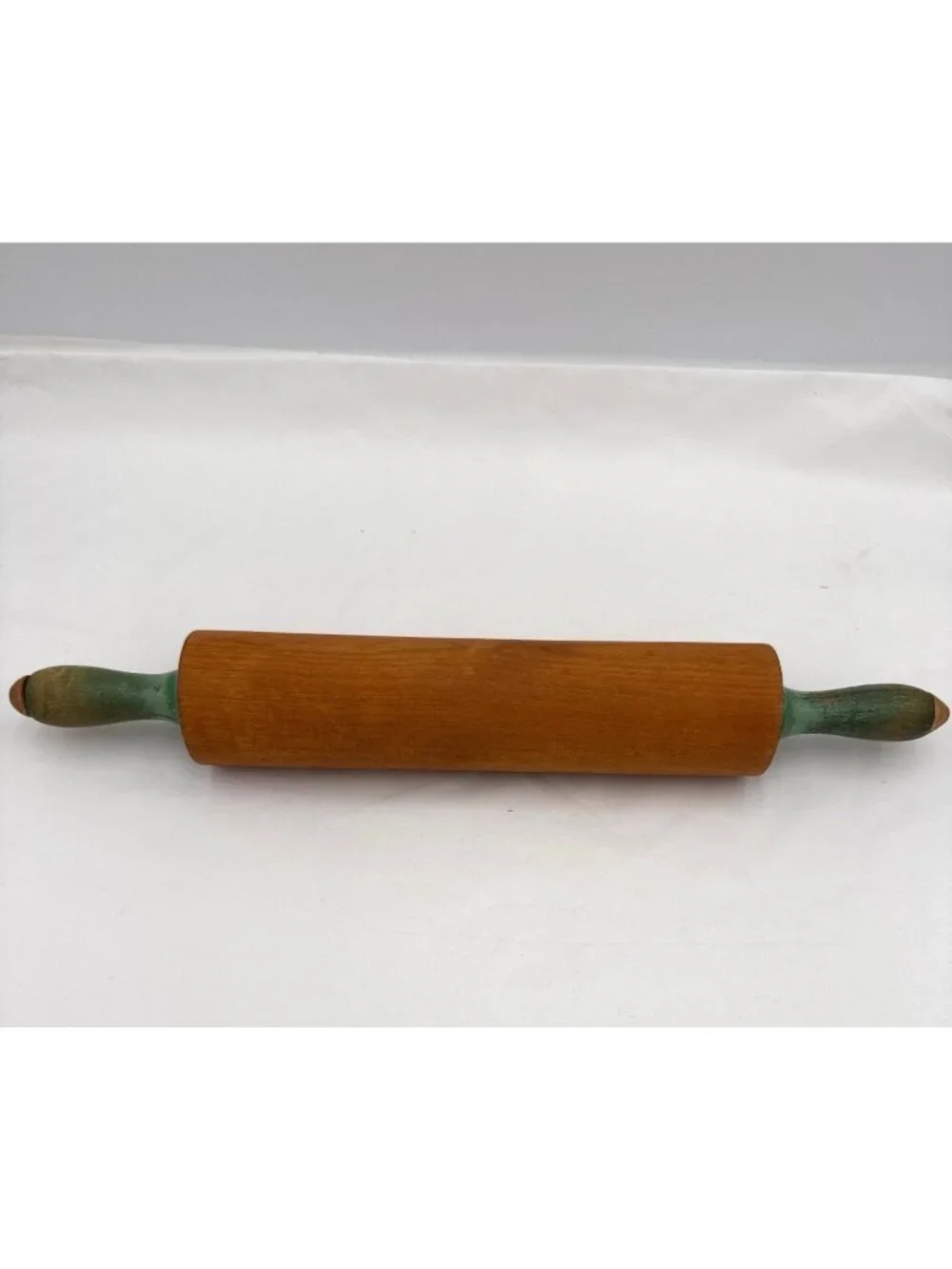 Vintage Rolling Pin with Green Handles Country